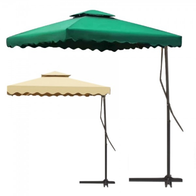 Umbrela de Gradina Patrata cu Picior Lateral si Suport 1.8x1.8m ZLN