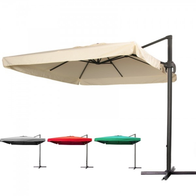 Umbrela de Gradina Patrata cu Picior Lateral si Suport 2.5x2.5m