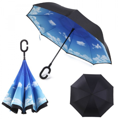 Umbrela de ploaie reversibila 100cm Imprimeu Interior Nori UM001