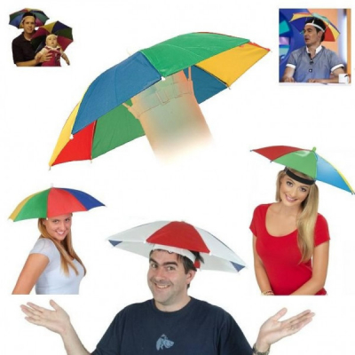 Umbrela pentru Cap, Umbreluta Colorata cu Elastic, Prindere pe Cap