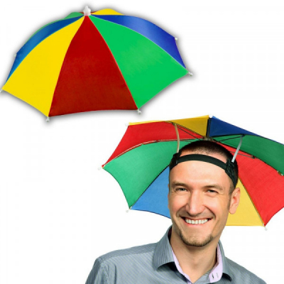 Umbrela pentru Cap, Umbreluta Colorata cu Elastic, Prindere pe Cap