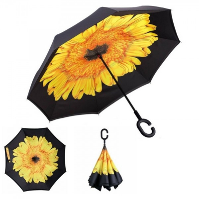 Umbrela Ploaie reversibila 100cm Design Interior Floare Galbena UM001