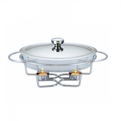 Vas Cald Sticla Termorezistenta 2 lumanari 3L Pyrex Chafing Dish