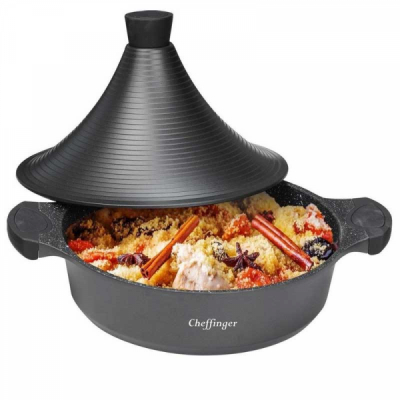 Vas Tajine Marocan Marmura Inductie 28cm Cheffinger CF-TAJ28