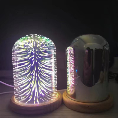 Veioza Cilindrica cu Efect 3D Artificii Alimentare USB