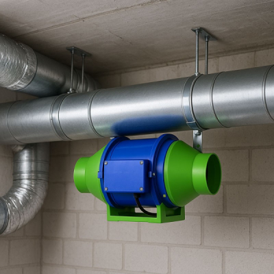 Ventilator Booster 6inch 150mm in linie bidirectional Telecomanda HZ-150H 14H055 XXM