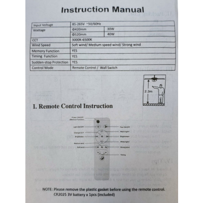 Bec LED E27 cu Ventilator Incorporat, Telecomanda 52x18cm 36W 3A DDY35899