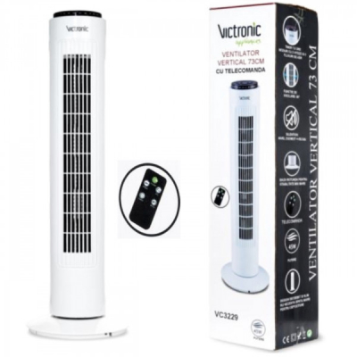 Ventilator Turn Vertical Timer Telecomanda 73cm 45W Victronic VC3229