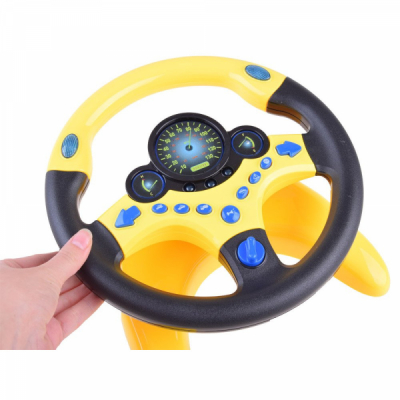Volan cu picior interactiv cu lumini si sunete Learning Simulate Driver Galben 2192E CWT