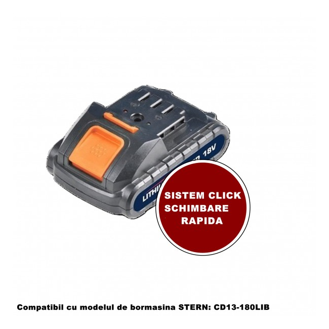 Acumulator 18V 2A pentru Bormasina Stern BPCD13180LIB
