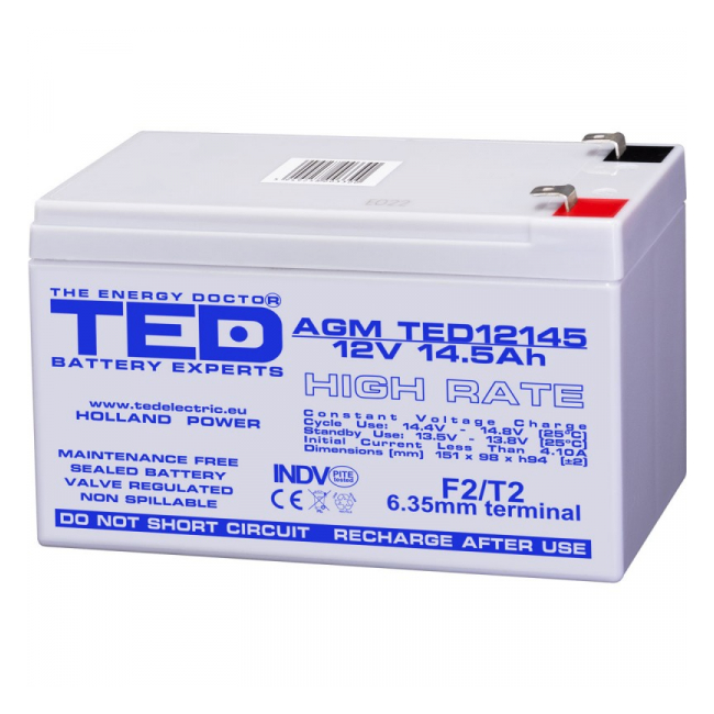 Acumulator Plumb Acid 12V-14.5Ah TED 8D028 XXM