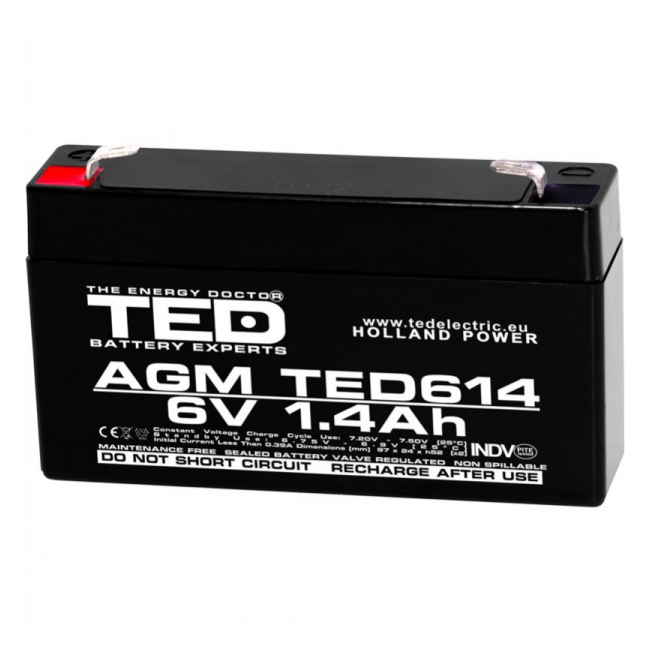 Acumulator Plumb Acid 6V-1.4A AGM TED 8D001 XXM