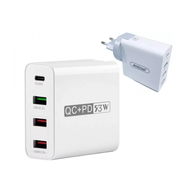 Adaptor PD+QC 3.0 4 porturi iesire USB Andowl WLXA6