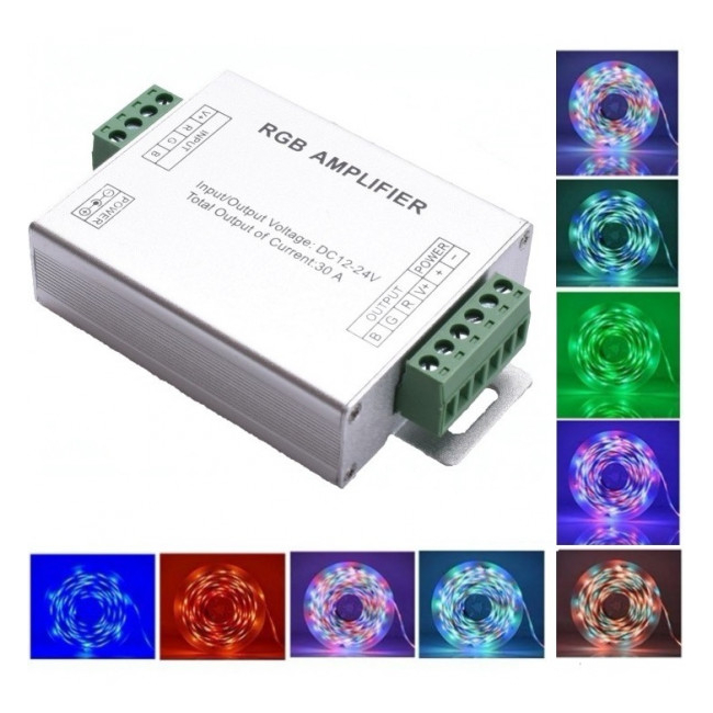 Amplificator Tensiune Banda LED RGB DC 12V/24V 30A 18A093 XXM