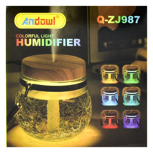 Aparat Aromaterapie cu Umidificator 400ml LED RGB Andowl QZJ987