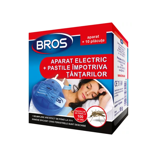 Aparat electric si 10 pastile impotriva tantarilor Bros DNC18635