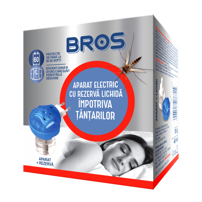 Aparat electric si rezerva lichida impotriva tantarilor 40ml Bros DNC24591