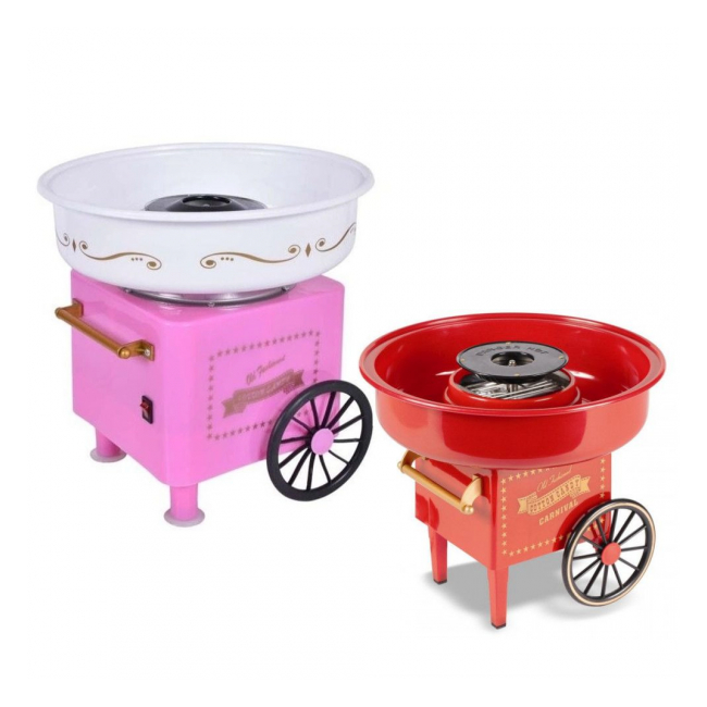 Aparat Vata de Zahar pe Bat Roz sau Rosu Cotton Candy Maker 450W