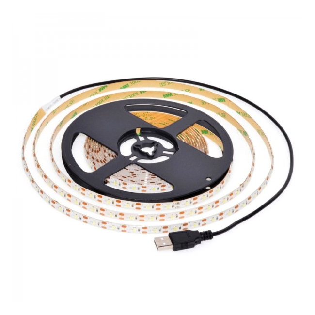 Banda 300 LED 2835 Alb Rece 5m Silicon IP65 Alim. USB 18A053 XXM