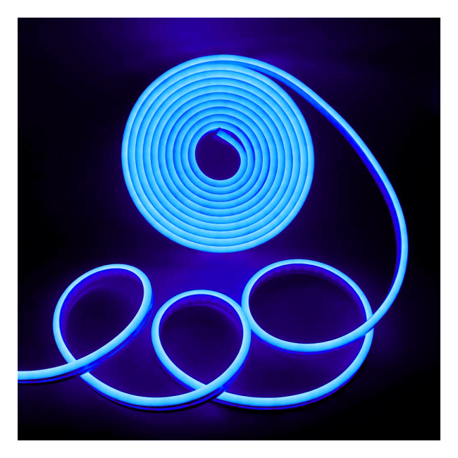 Banda LED Neon Flexibila Silicon 6x12mm 12V Alimentare Inclusa 5m Blue