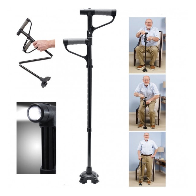 Baston Pliabil Varstinici, 2 manere si Lanterna  My Get UP & GO Cane