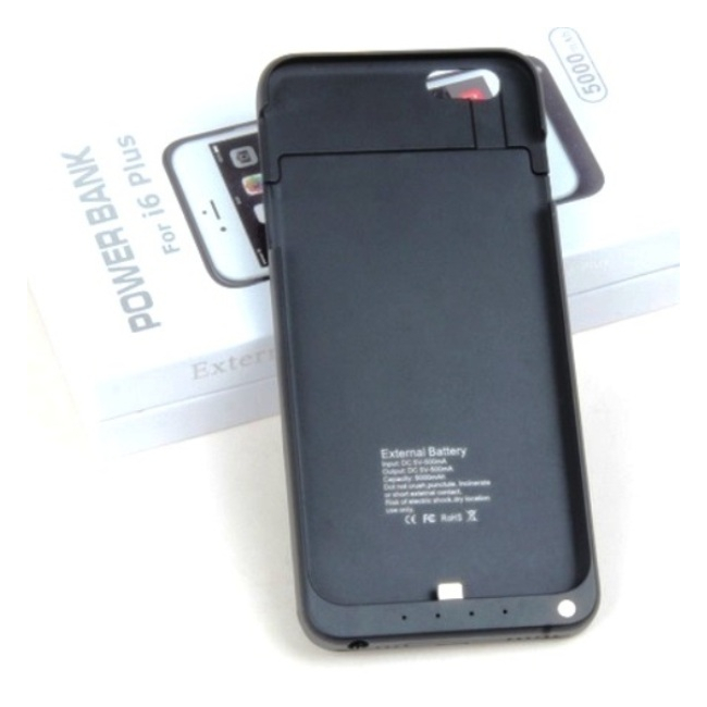 Baterie Externa Husa Neagra iPhone 6 Plus Power Bank 5000mAh