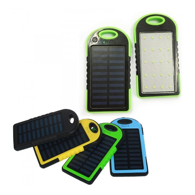 Baterie Externa Power Bank Solar 4000mAh cu Lanterna 20LED si USB