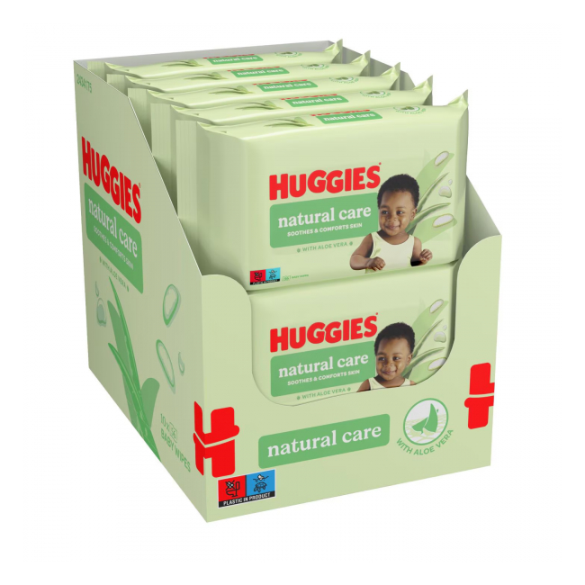 Bax 10 Pachete Servetele Umede 10x56buc Huggies Aloe Vera Baby Natural Care