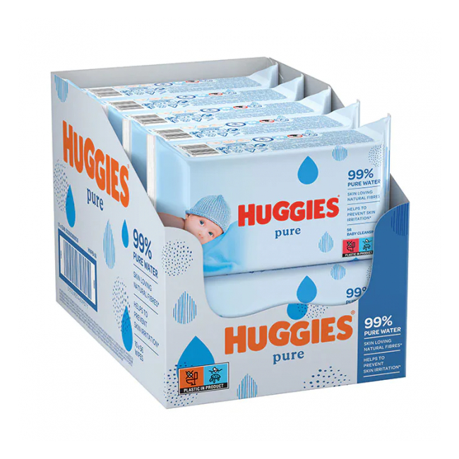 Bax 10 Pachete Servetele Umede 10x56buc Huggies Pure