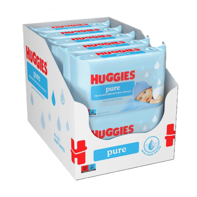 Bax 10 Pachete Servetele Umede 10x56buc Huggies Pure