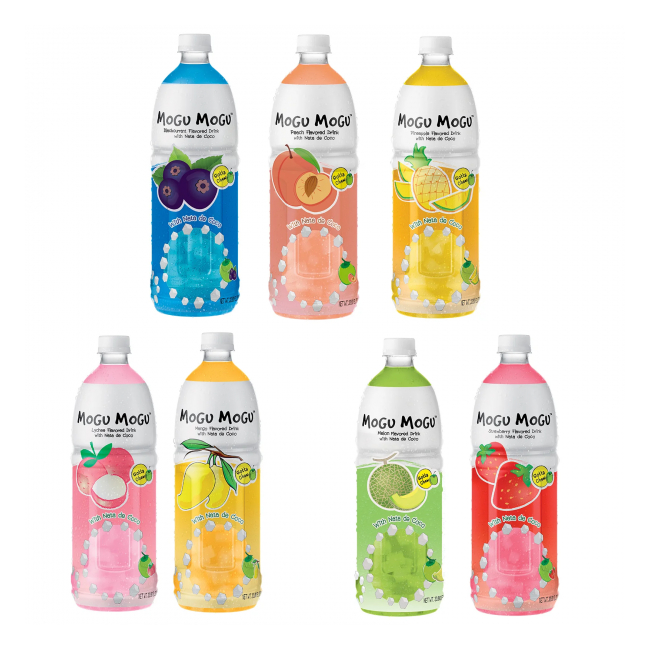 Bax 12l Sucuri Mogu Mogu cu Jeleu de Cocos, MIX Arome 12x1litru