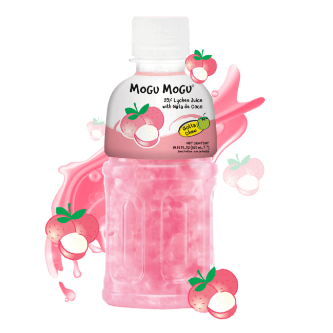 Bax 24 Sucuri Thai Mogu Mogu cu Nata de Coco, Aroma Litchi 24 x 320ml