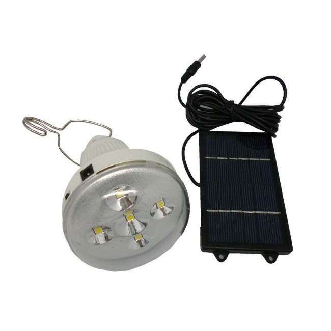 Bec 5 LEDuri cu Acumulator si Incarcare Solara Gdlite GD5001