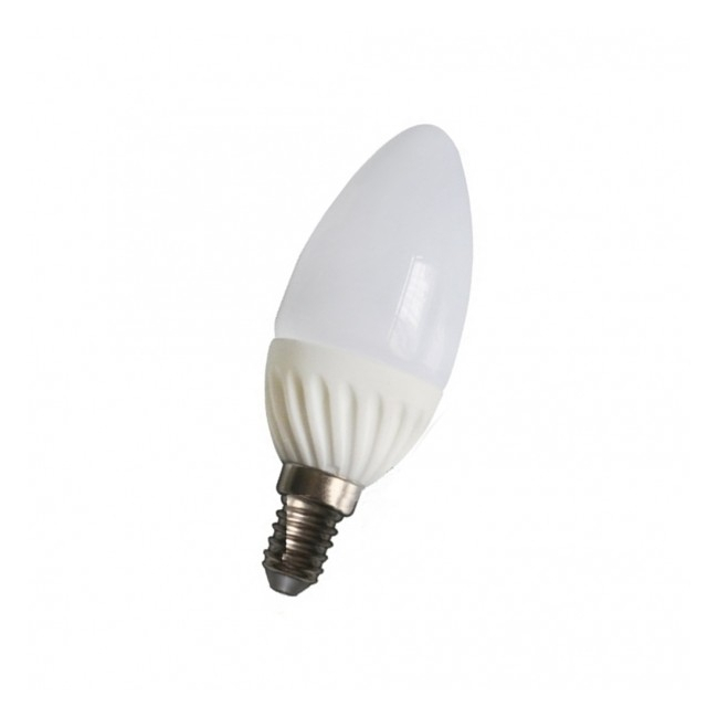 Bec cu LED 5W Alb Rece  soclu E14 220V Glob tip Lumanare Mat TKO