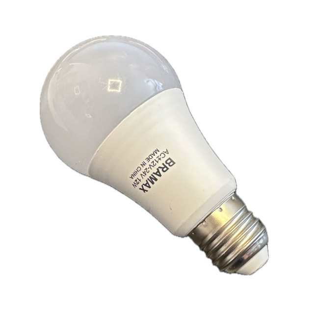 Bec cu LED Bramax A65 24V AC DC E27 12W 6400K MNR1009
