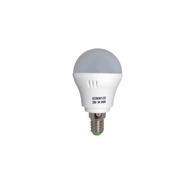 Bec cu LED Economy P45 3W E14 6400K MNR292