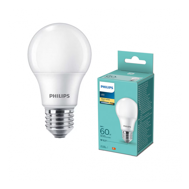 Bec cu LED PH A60 8W 60W E27 WW 2700K 806LM MNR5619