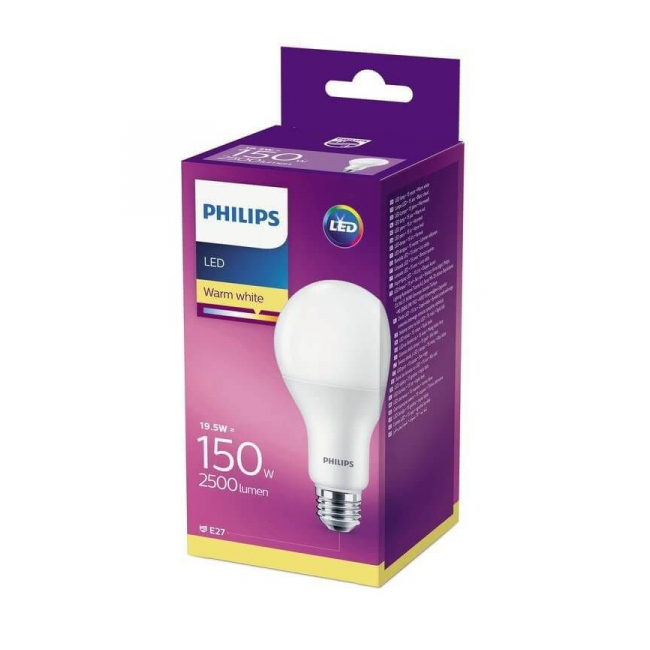 Bec cu LED Philips A67 19.5W 150W E27 WW 2700K 2500LM MNR5121