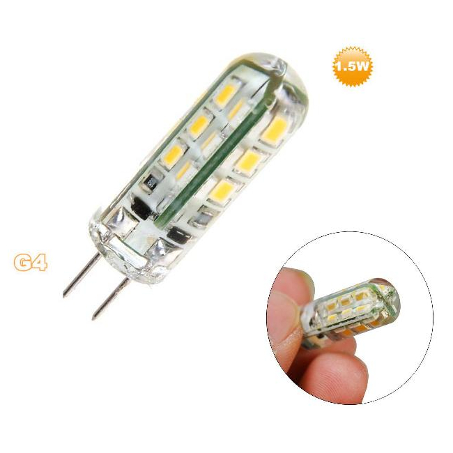 Bec Economic cu 24 LED SMD 1.5W Tip Bulb G4 Lumina Alb Cald