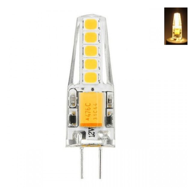 Bec LED 3W Soclu G4 12V 2700K Alb Cald Siliconat MNR2724