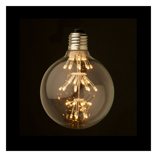 Bec LED Decorativ Edison Vintage 4W Alb Cald E27 Rotund 8x13cm