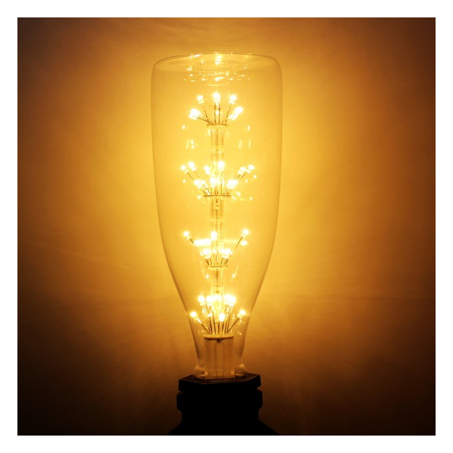 Bec LED Decorativ Edison Vintage 4W Alb Cald E27 Sticla Bere 22x8cm