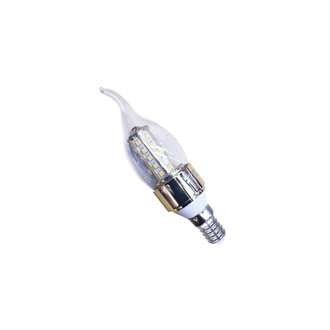 Bec Led Tip Lumanare LED SMD 9W Alb Cald Soclu Auriu E14