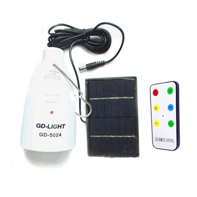 Bec Solar 12LED Alb+RGB cu Acumulator, Telecomanda, USB si 220V GD5024
