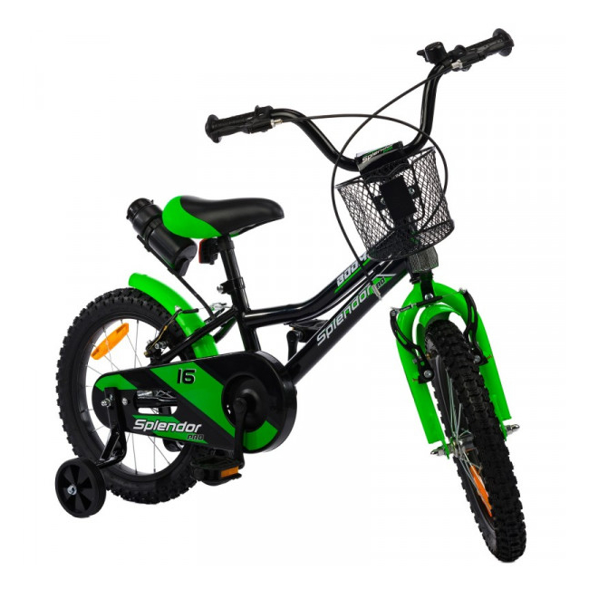 Bicicleta pentru Copii 14 Inch Splendor Negru cu Verde SPL14N-PRO