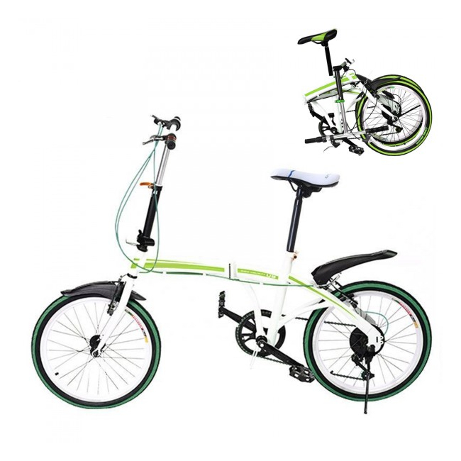 Bicicleta Pliabila cu Roti 20 Inch U8 Alb cu Verde