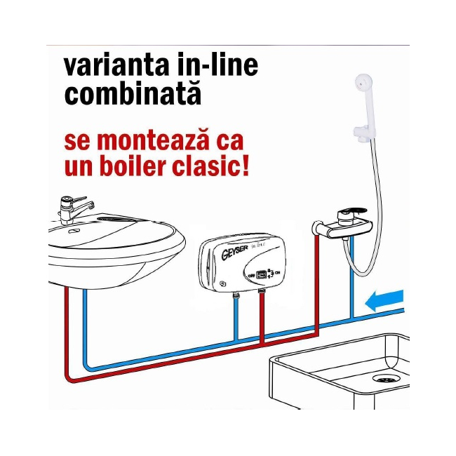 Boiler Instantaneu GEYSER IN LINE - varianta COMBINATA