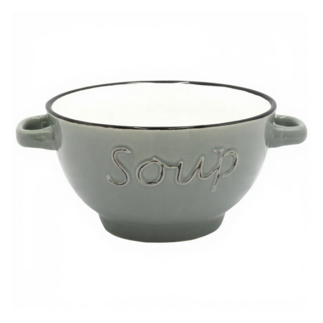 Bol Ceramic Supa cu Maner si Interior Color 600ml DNC64858