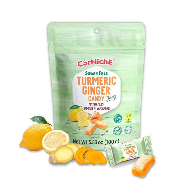 Bomboane Moi Fara Zahar Ghimbir Turmeric Lamaie CorNiche 100g MLL