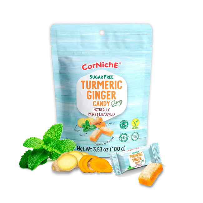 Bomboane Moi Fara Zahar Ghimbir Turmeric Menta CorNiche 100g MLL